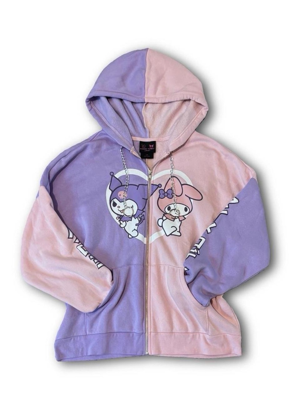 Sanrio Kuromi and My Melody Pastel color block Hoodie